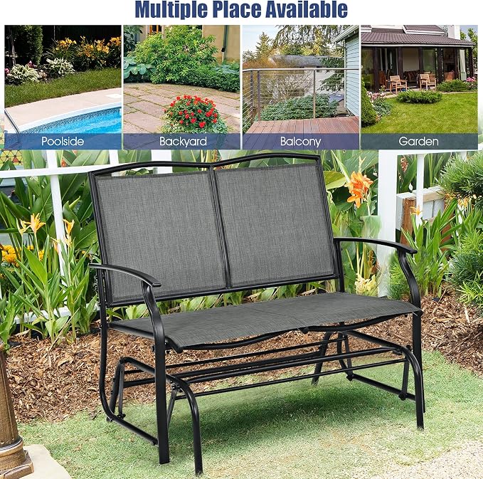 Giantex Patio Glider Benches for Outside, Swing Glider Chair - Image 4