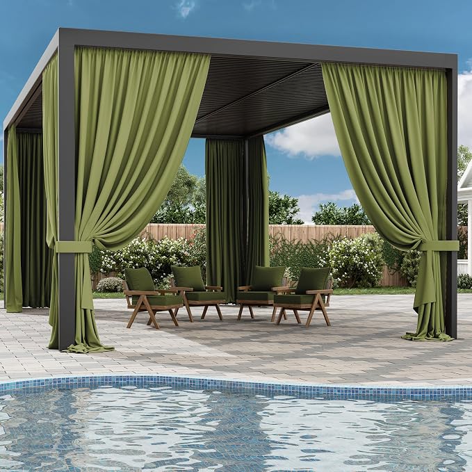 Gazebo Universal Replacement Privacy Curtain, 4-Panels Sidewall Curtains - Image 6