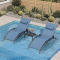 PURPLE LEAF Patio Oversized Chaise Lounge Chair Set by PURPLELEAF