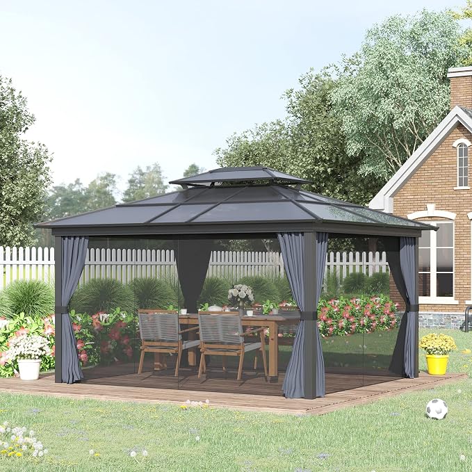 Outsunny 10' x 12' Hardtop Gazebo Canopy - Image 2