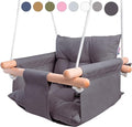 CaTeam - Canvas Baby Swing, Wooden Hanging Swing Seat Chair by CaTeam
