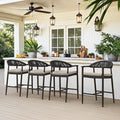 Bar Stools Set of 4, 24.8'' Aluminum Outdoor Bar Stool by COZYMAN