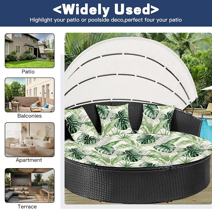 Round Cushion Covers with Attached Pillowcase, Elastic Fabric, 66 inch Diameter - Image 3