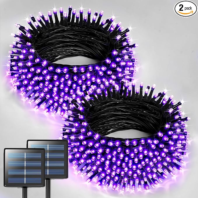 JMEXSUSS 2 Pack Solar String Lights Outdoor Waterproof, Total 400 LED 151FT by JMEXSUSS