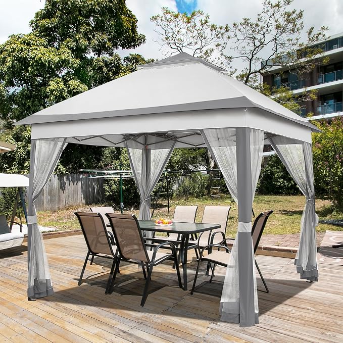 Yaheetech 11x11 Pop Up Gazebo Outdoor Canopy Shelter, Instant Patio Gazebo Sun - Image 2