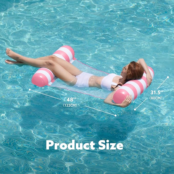 SLOOSH 2 Packs Hammock Pool Floats Adults, 4-in-1 Multi-Purpose Inflatable Pool - Image 7