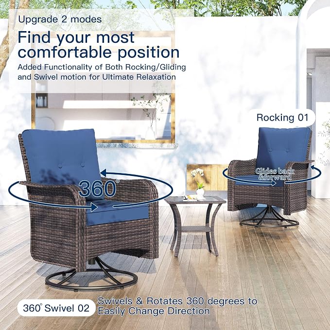 Kullavik 13 Pieces Outdoor Patio Furniture Set, PE Wicker Rattan Sectional Sofa - Image 9