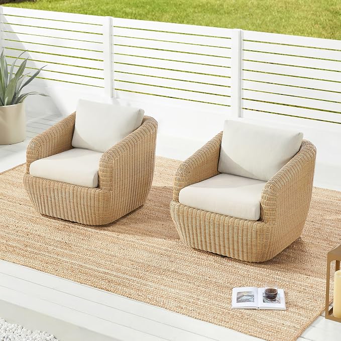 CHITA 4 Pieces Patio Wicker Furniture Set, Outdoor Rattan Bistro Set - Image 5