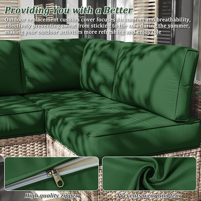 14 Pcs Outdoor Cushion Slipcovers Outdoor Patio Cushion Covers Replacement - Image 4
