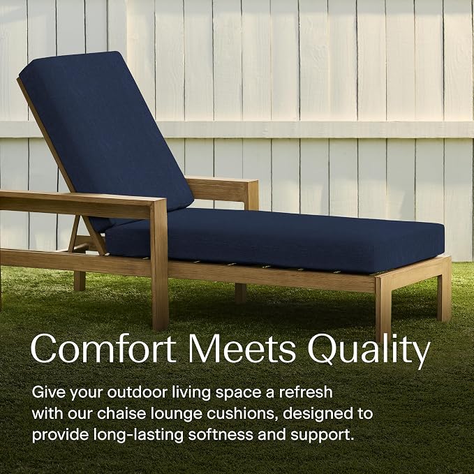 Honeycomb Outdoor Heritage Chaise, 24 x 73, Textured Solid Indigo Blue Chair - Image 2