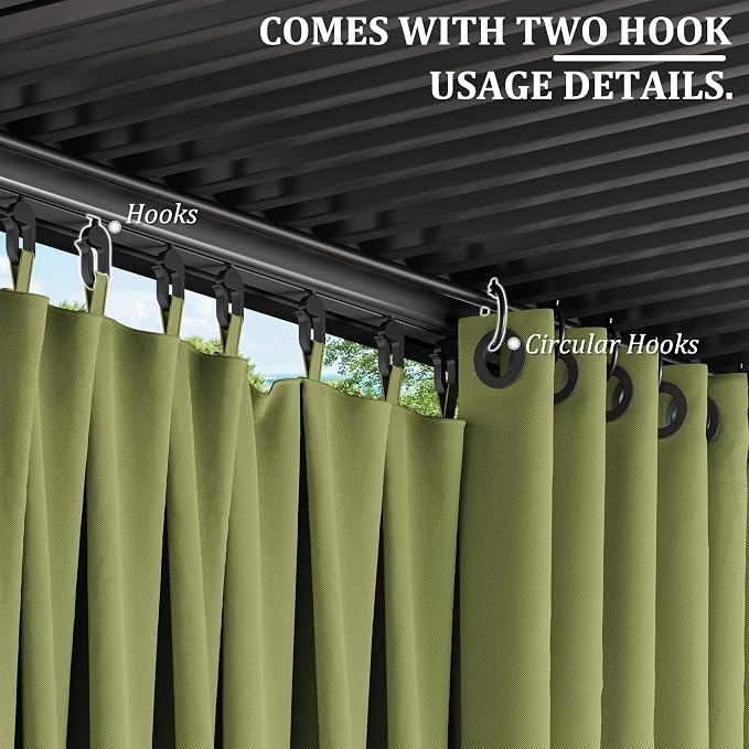 Gazebo Universal Replacement Privacy Curtain, 4-Panels Sidewall Curtains - Image 3