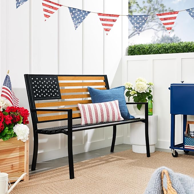 Best Choice Products Outdoor Bench 2-Person Steel Indoor/Outdoor Bench - Image 4