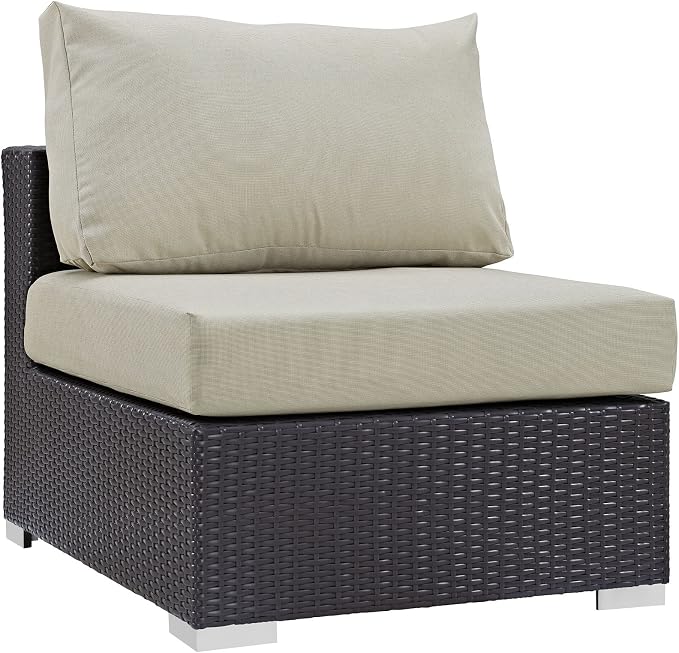 Modway Convene Wicker Rattan Outdoor Patio Sectional Sofa Armless Chair in by Modway