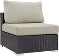 Modway Convene Wicker Rattan Outdoor Patio Sectional Sofa Armless Chair in by Modway