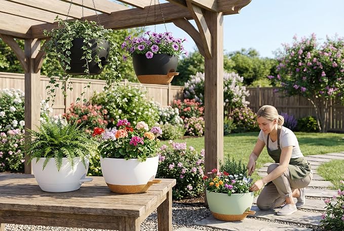 Hanging Planters, Matte Plastic Planters - Image 7