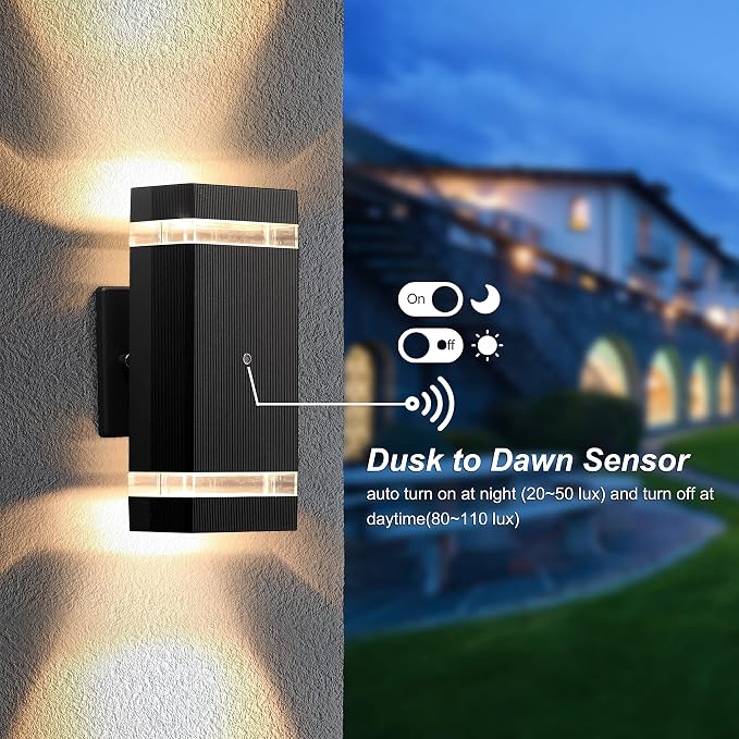 LMP 4 Packs Dusk to Dawn Outdoor Lighting, Wall Sconce - Image 2