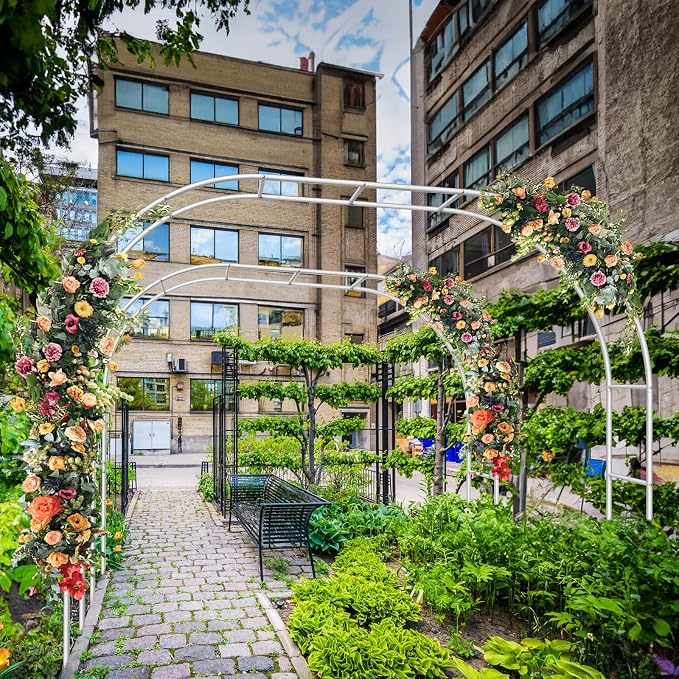 HEOMU Garden Arch Trellis, Metal Garden Arbor - Image 5