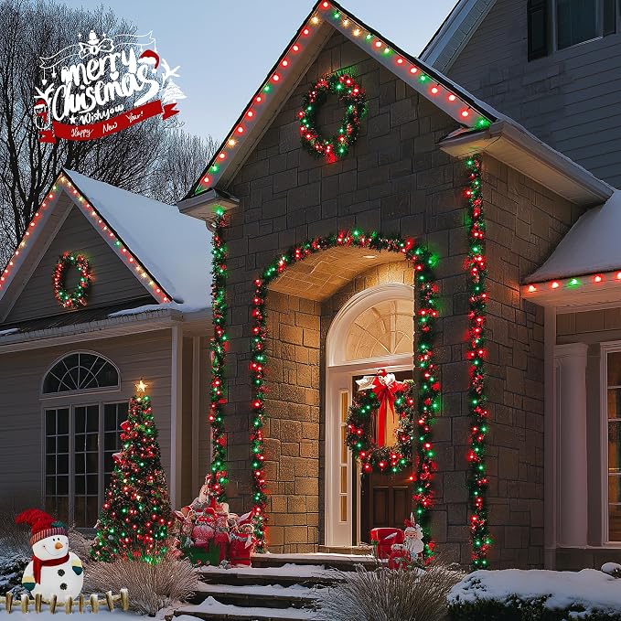 JMEXSUSS 200 LED Red and Green Halloween Lights Outdoor, 66ft Christmas String - Image 2
