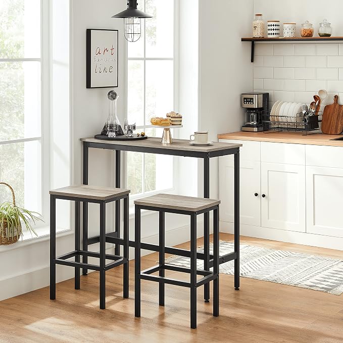 VASAGLE Bar Stools, Kitchen Breakfast Bar Stools - Image 2
