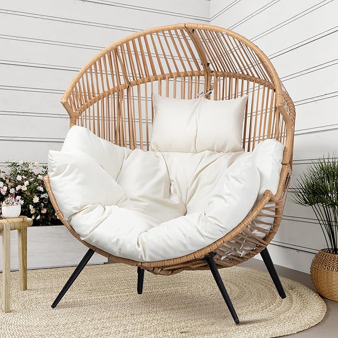 Shintenchi Wicker Egg Chair Outdoor Rattan Patio Chair by Shintenchi