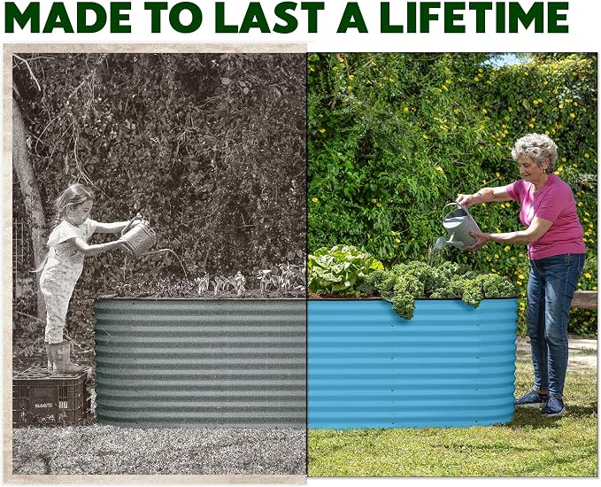 9-in-1 Galvanized Raised Garden Beds Outdoor // 8×2×2.5 ft Modular Planter - Image 5
