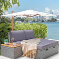 Greesum Outdoor Daybed Set Multifunctional Wicker Lounge Bed Furniture by BuynowfromGreesum