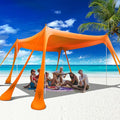 Beach Canopy Beach Tent Pop Up Shade 10x10ft Sun Shelter UPF50+ by VIONMI