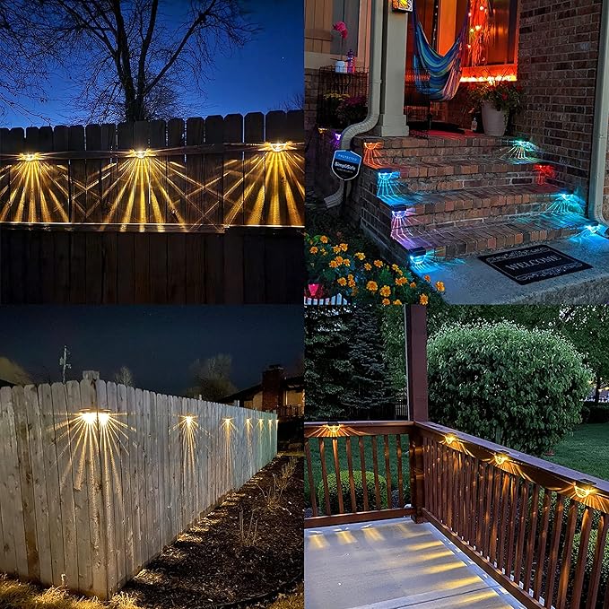 Solar Lights Outdoor, Solar Deck Lights, 6 Pack Solar Fence Step Lights Outdoor - Image 6