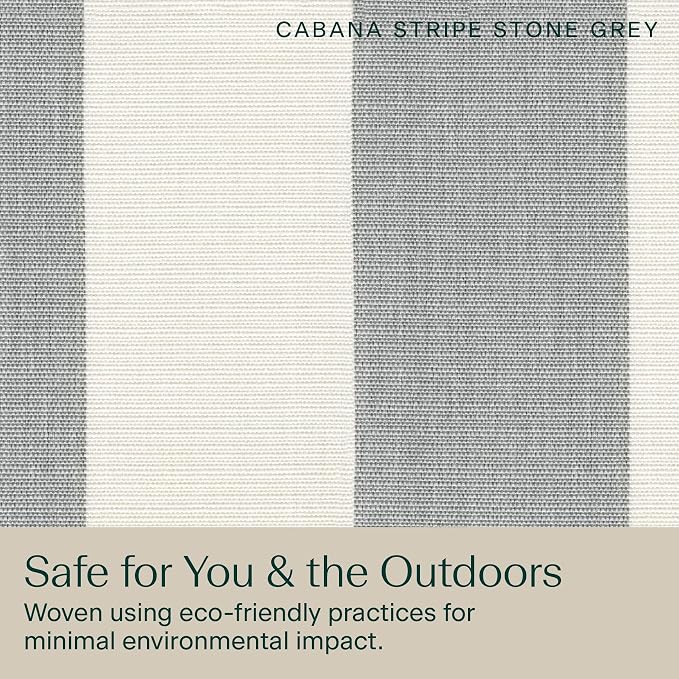Honeycomb Outdoor Heritage Chaise 21.5 x 70, Cabana Stripe Stone Grey Chaise - Image 7