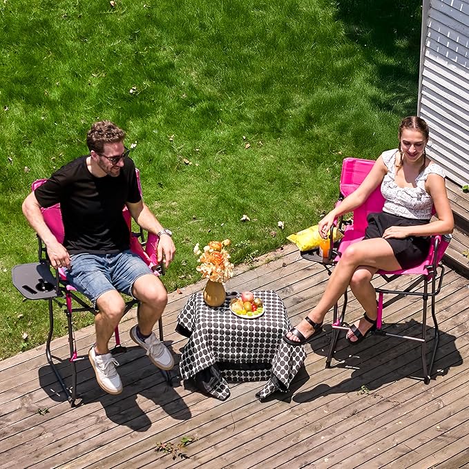 EVER ADVANCED Portable 30.7" Seat Height Tall Folding Camping Chair Directors - Image 2