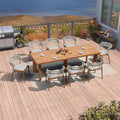 PURPLE LEAF 9 Pieces Outdoor Dining Set Patio Furniture Set Aluminum Rattan by PURPLELEAF