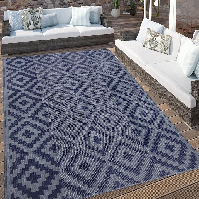 SAND MINE Reversible Mats, Plastic Straw Rug, Modern Area Rug, Large Floor Mat - Image 6