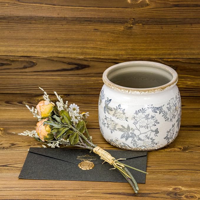 Vintage Ceramic Ice Crack Flower Pot - Image 5