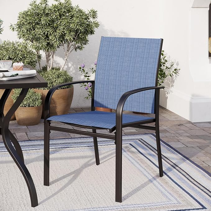 Patio Dining Set for 8, 8 x Stable Dining Chairs, Outdoor Table and Chairs Set - Image 6