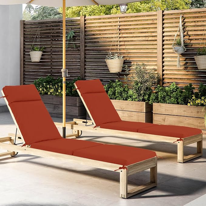 Chaise Lounge Cushion 72x21x3 Inch ?Set of 2 Outdoor Lounge Chair Cushions - Image 3