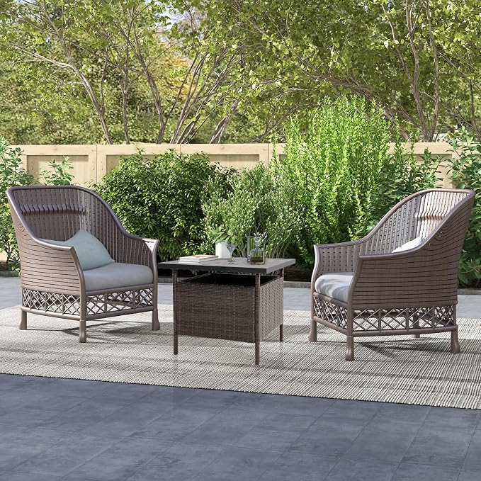 Tangkula Outdoor Wicker Table, Rattan Coffee Table - Image 9