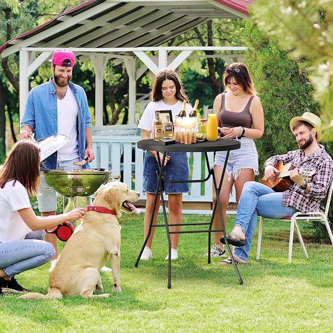 Bonnlo 32" Cocktail Table High Top Table, Folding Round Table Bar Height - Image 6
