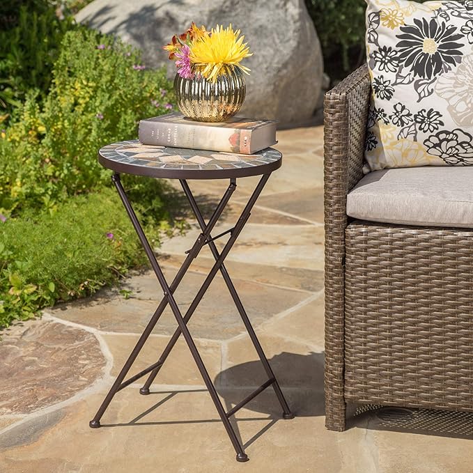 Christopher Knight Home Silvester Outdoor Stone Side Table - Image 2