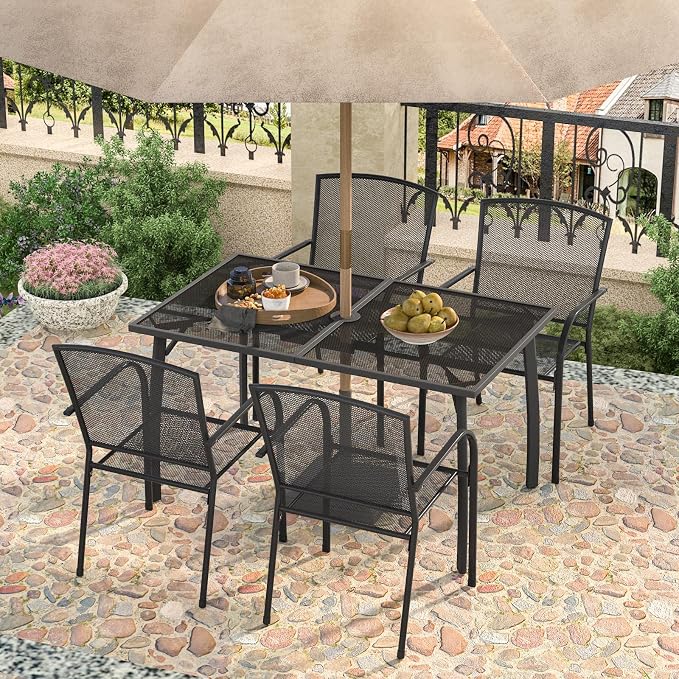 AECOJOY Metal Outdoor Table and Chairs Sets, Patio Dining Table Set - Image 7