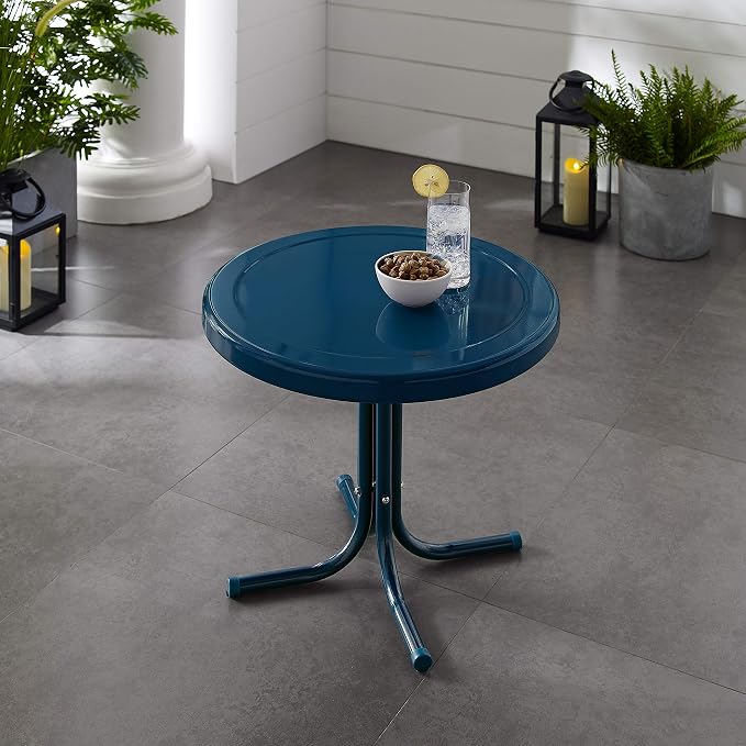 Crosley Furniture Griffith Weather Resistant Retro Metal Outdoor Side Table - Image 7