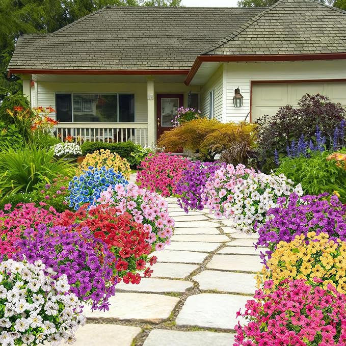 Bassion Artificial Flowers for Outdoors, 24 Bundles UV Resistant Fake Flowers - Image 4