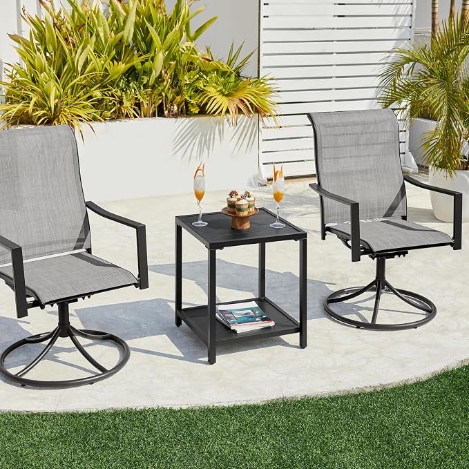 Yaheetech Outdoor Side Table, Metal Outdoor End Table - Image 8