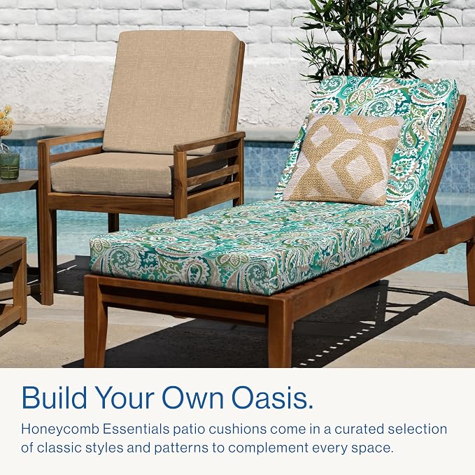 Honeycomb Outdoor Essentials Chaise Lounge, 21 x 70, Geneva Paisley Turquoise - Image 3