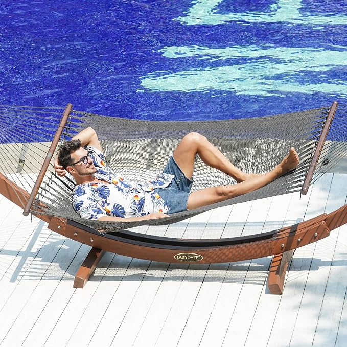 Lazy Daze Hammocks 10.5 FT Double 2 Person Caribbean Rope Hammock, Hand Woven - Image 9