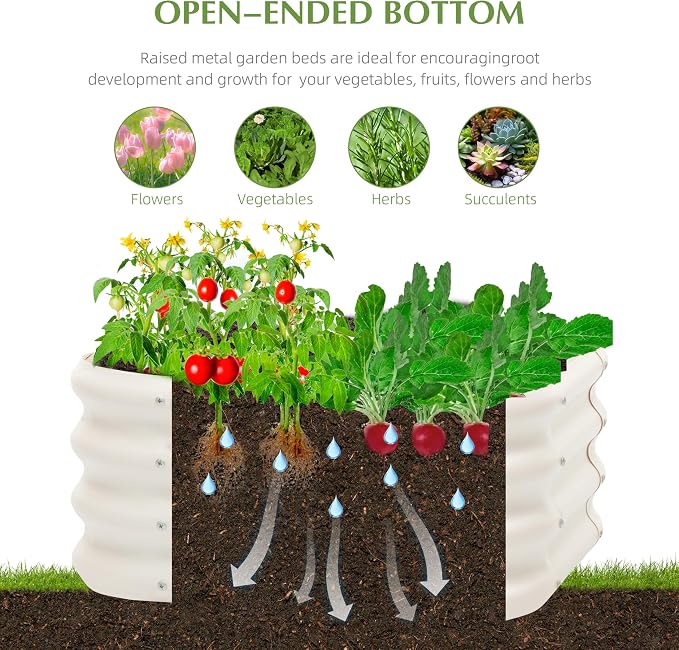 2-Pack 2x1ft Galvanized Raised Garden Bed, Outdoor Planter Bed, Metal Planter - Image 4