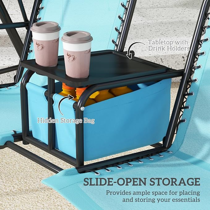 Outsunny 2-Seat Patio Swing Chair, Outdoor Canopy Swing Glider - Image 5