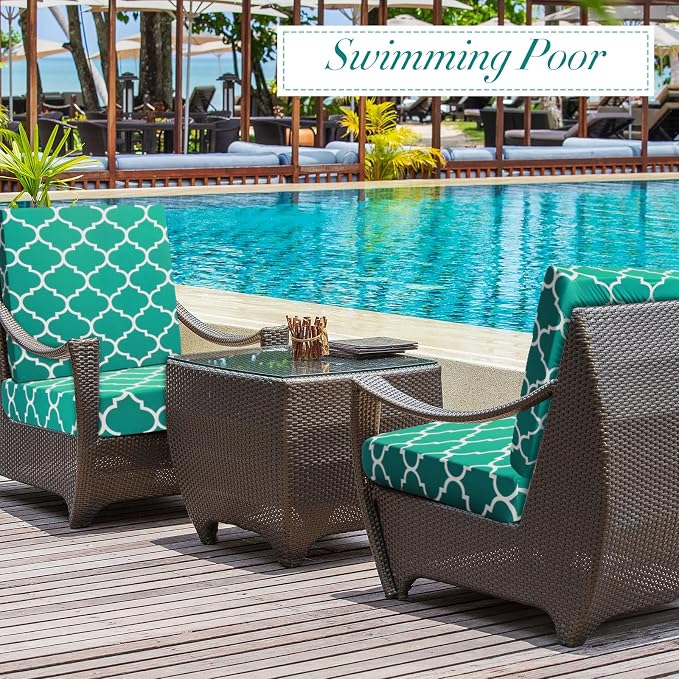 Newwiee 8 Pcs Stretch Patio Outdoor Cushion Covers Waterproof Replacement Sofa - Image 6