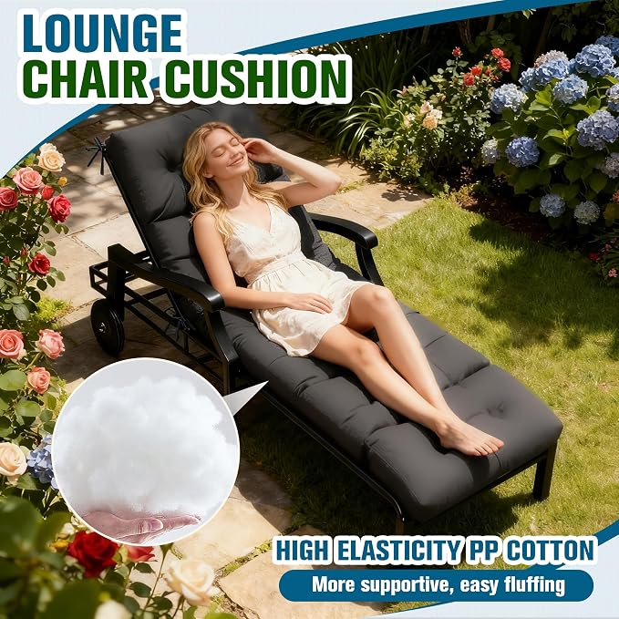 MTMR Chaise Lounge Chair Cushion Outdoor, Waterproof Seat Cushions - Image 6