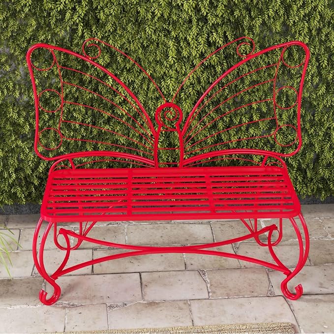 Butterfly Garden Bench, Double Seats Outdoor Bench - Image 4