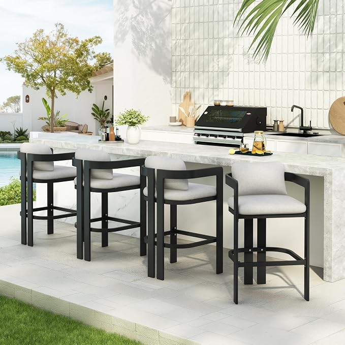 Christopher Knight Home Minxi Outdoor Counter Height Bar Stools Set of 4 by ChristopherKnightHome